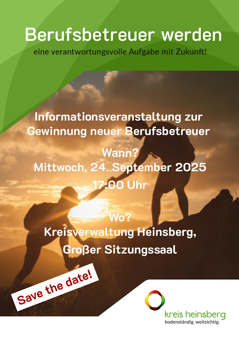 Informationstag Gewinnung neuer Berufsbetreuer Save the Date