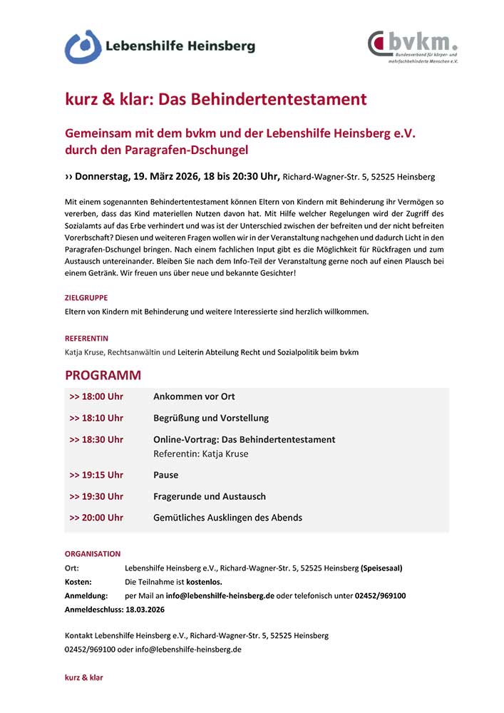 Inklusive Party der KoKoBe in Aachen Plakat